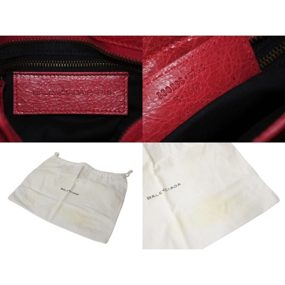 BALENCIAGA Classic City Handbag Red Leather Shoulder Bag - Picture 9 of 9